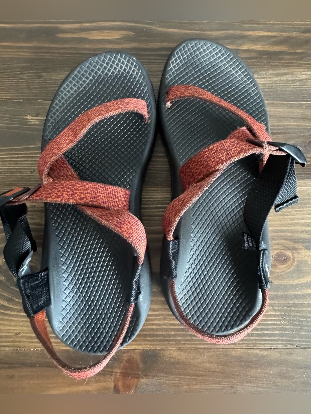Chaco Women's Sandals - Rust Orange Straps with Black Footbed - Picture 4 of 5